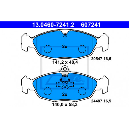 Jeu de quatre plaquettes de frein à disque ATE