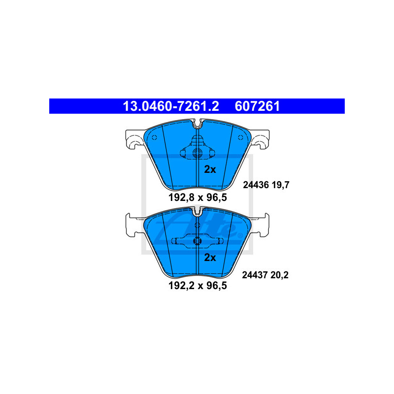 Jeu de quatre plaquettes de frein à disque ATE