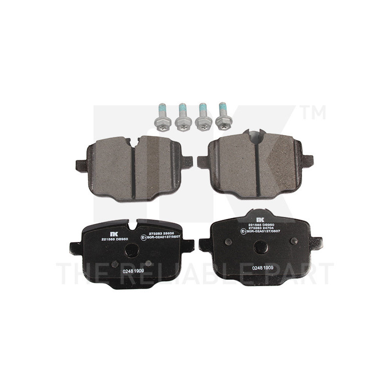 Jeu de quatre plaquettes de frein à disque NK