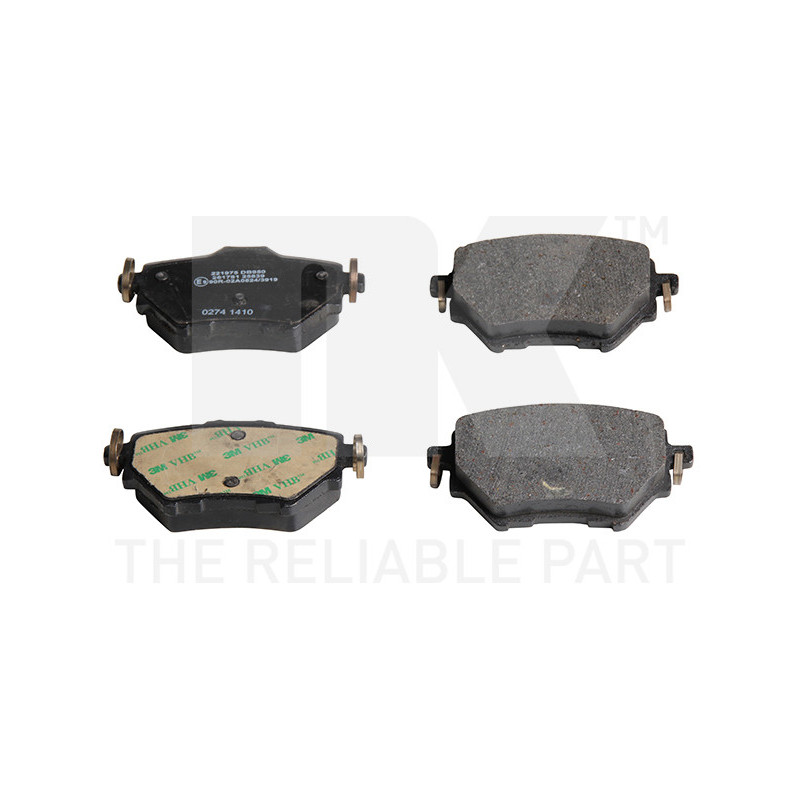 Jeu de quatre plaquettes de frein à disque NK