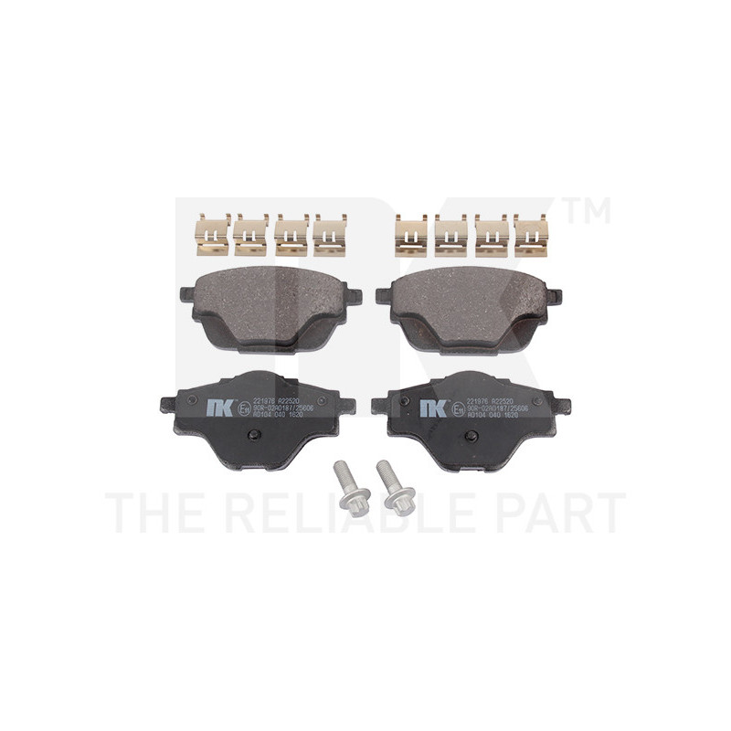 Jeu de quatre plaquettes de frein à disque NK