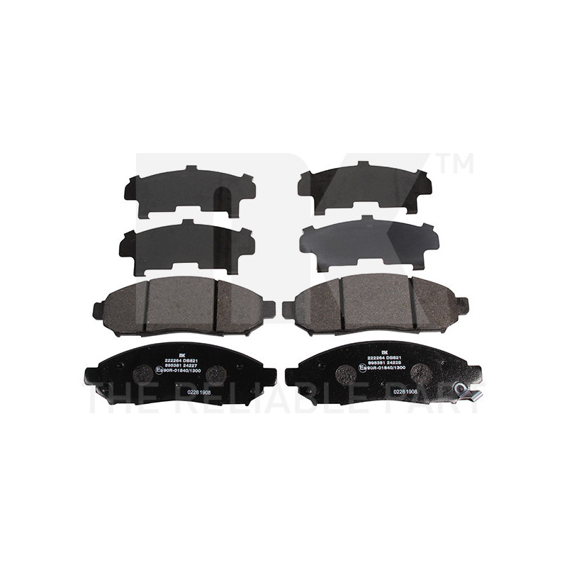 Jeu de quatre plaquettes de frein à disque NK