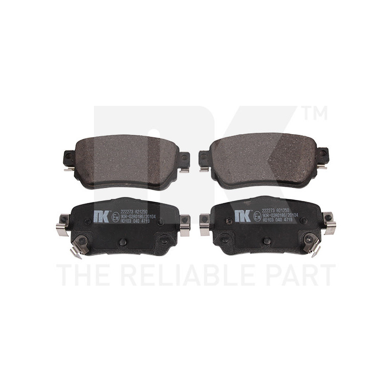 Jeu de quatre plaquettes de frein à disque NK