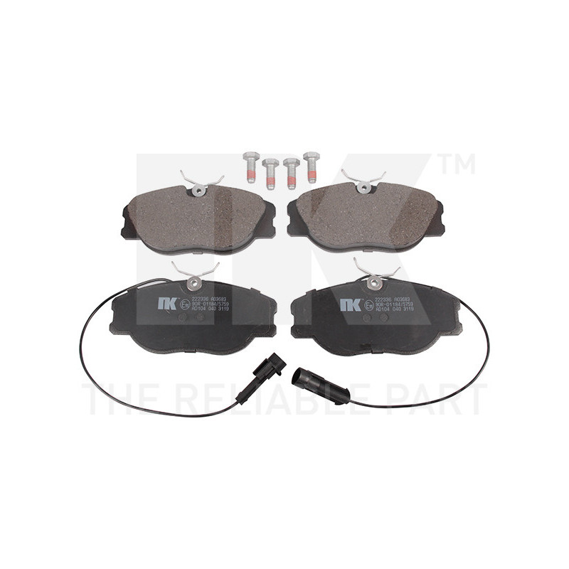 Jeu de quatre plaquettes de frein à disque NK