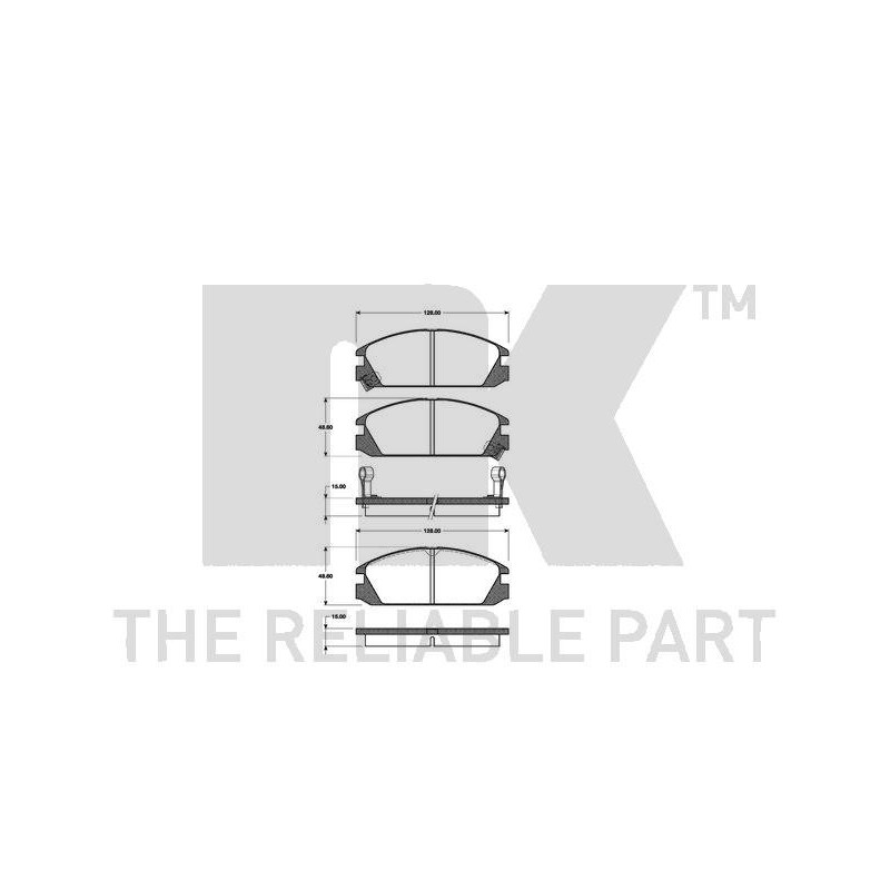 Jeu de quatre plaquettes de frein à disque NK