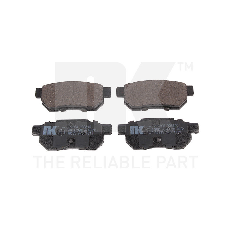 Jeu de quatre plaquettes de frein à disque NK