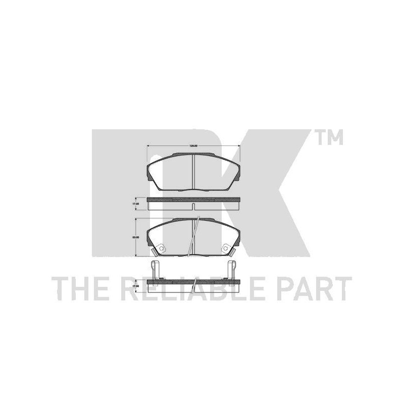 Jeu de quatre plaquettes de frein à disque NK