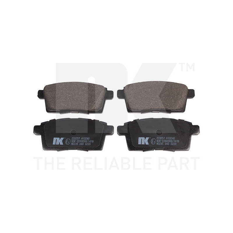 Jeu de quatre plaquettes de frein à disque NK