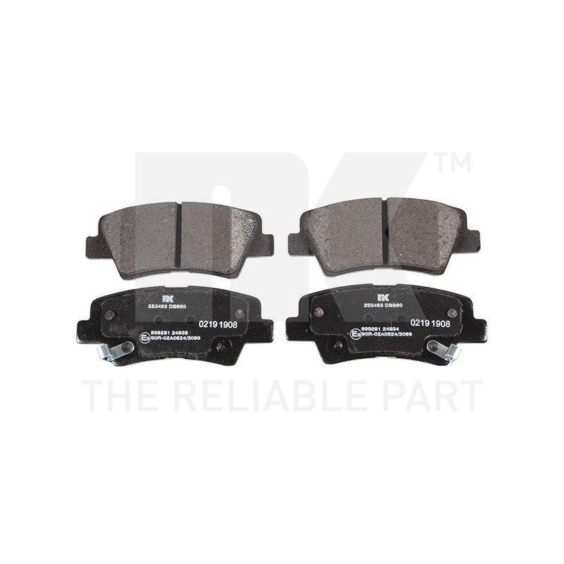 Jeu de quatre plaquettes de frein à disque NK