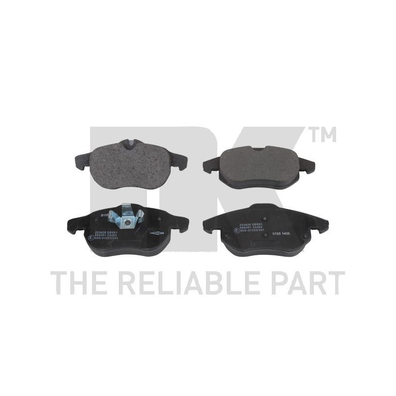 Jeu de quatre plaquettes de frein à disque NK