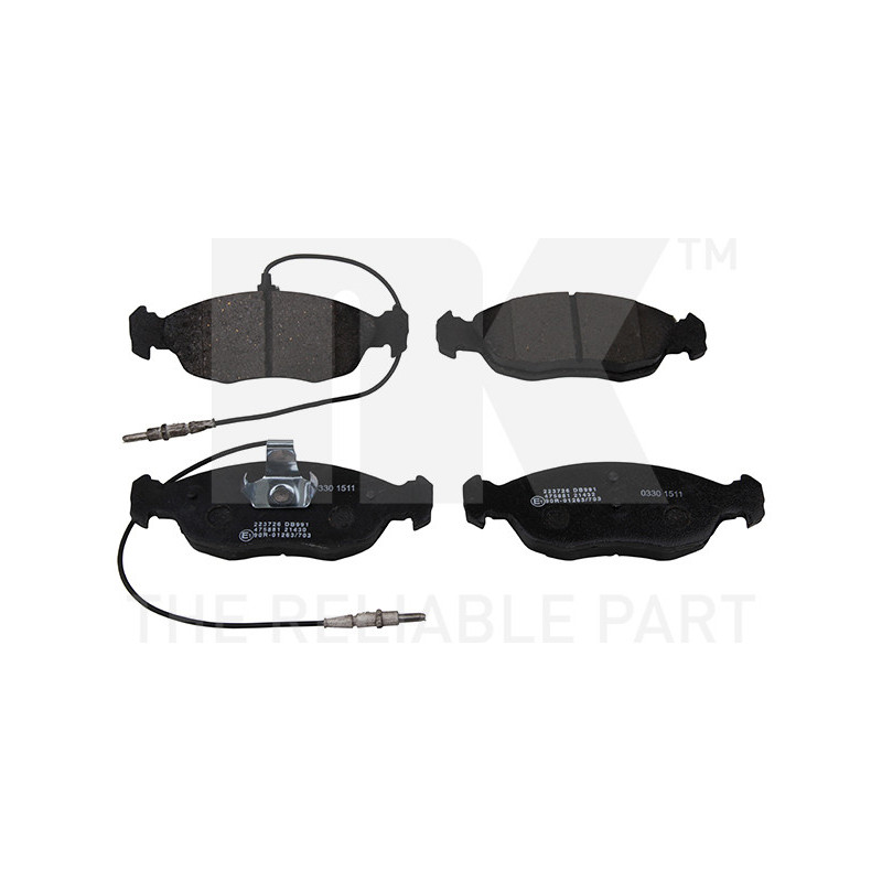 Jeu de quatre plaquettes de frein à disque NK