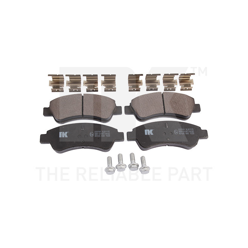Jeu de quatre plaquettes de frein à disque NK