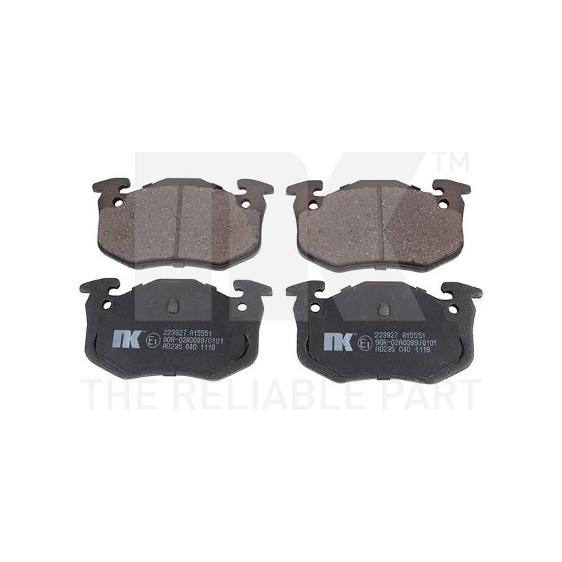 Jeu de quatre plaquettes de frein à disque NK