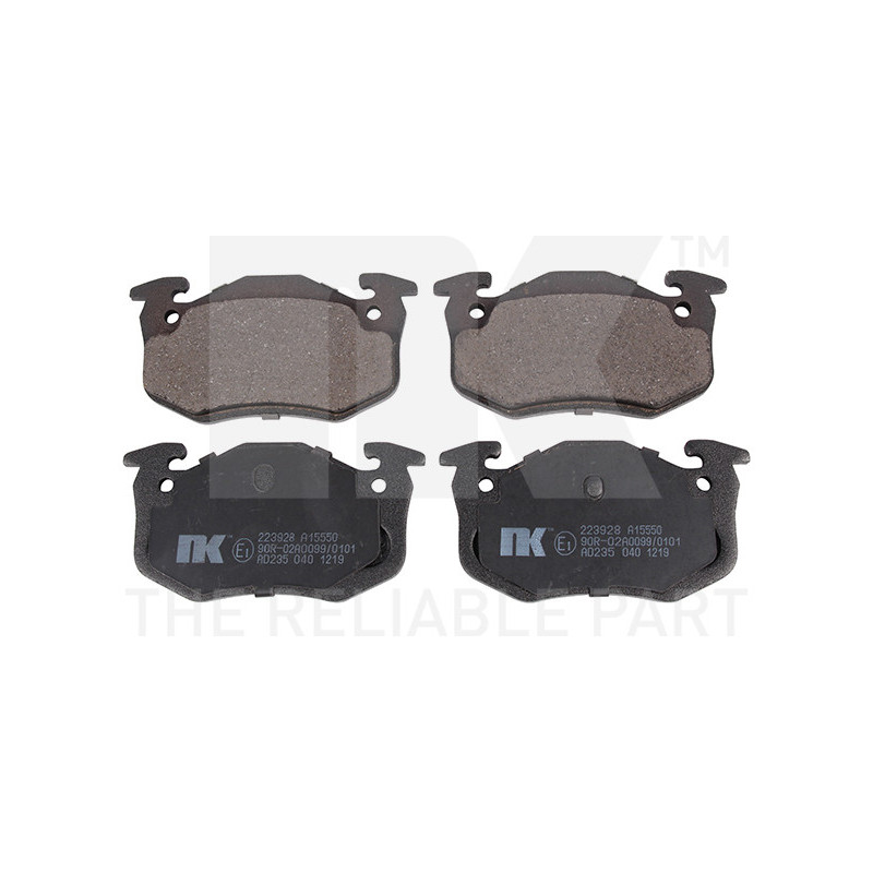 Jeu de quatre plaquettes de frein à disque NK