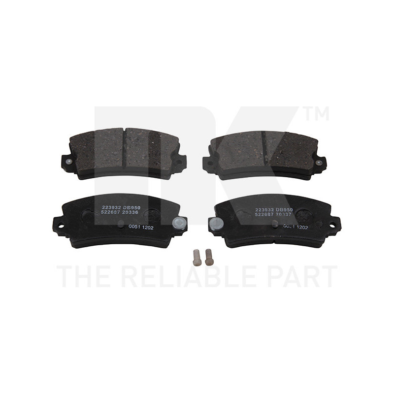 Jeu de quatre plaquettes de frein à disque NK