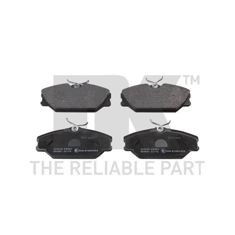 Jeu de quatre plaquettes de frein à disque NK