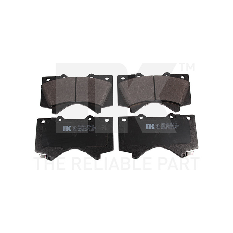 Jeu de quatre plaquettes de frein à disque NK