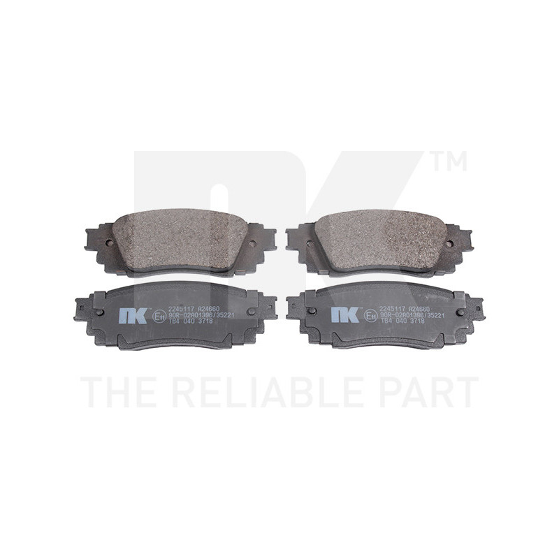 Jeu de quatre plaquettes de frein à disque NK