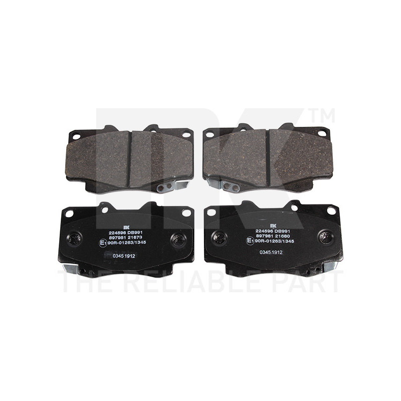 Jeu de quatre plaquettes de frein à disque NK