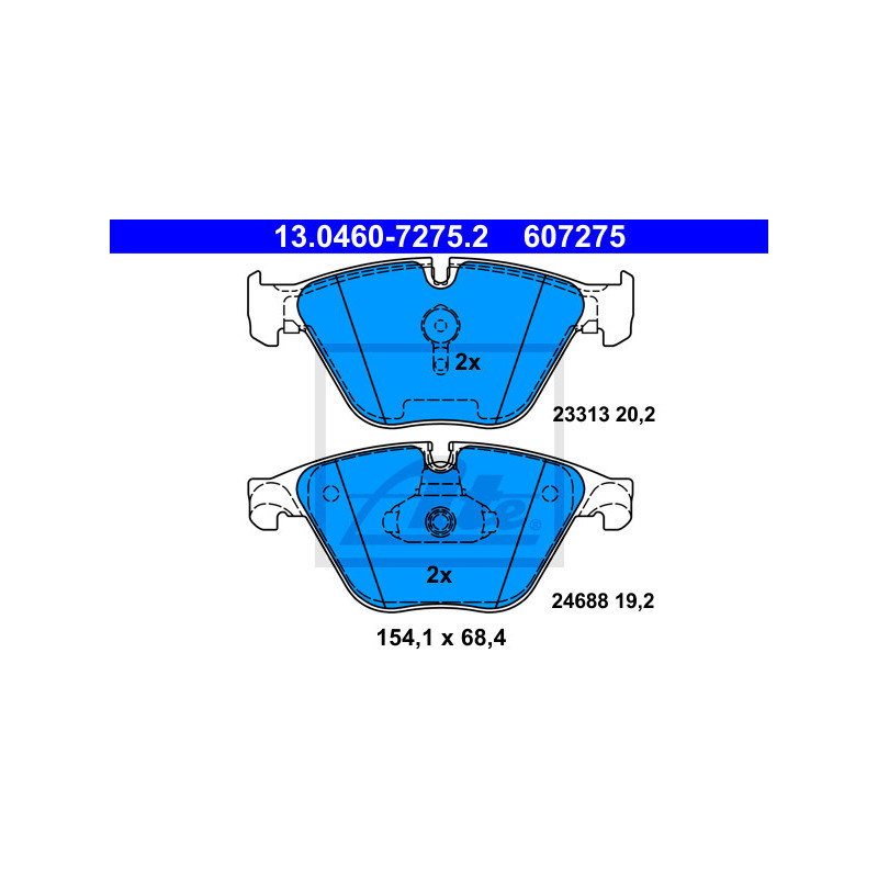 Jeu de quatre plaquettes de frein à disque ATE