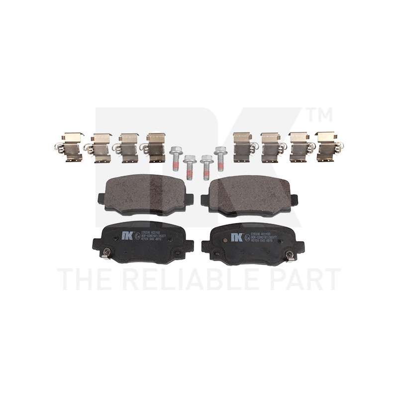 Jeu de quatre plaquettes de frein à disque NK