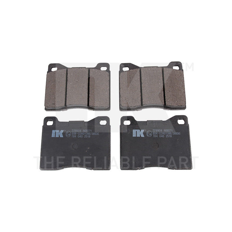 Jeu de quatre plaquettes de frein à disque NK