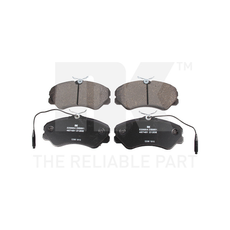 Jeu de quatre plaquettes de frein à disque NK