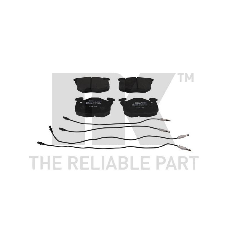 Jeu de quatre plaquettes de frein à disque NK