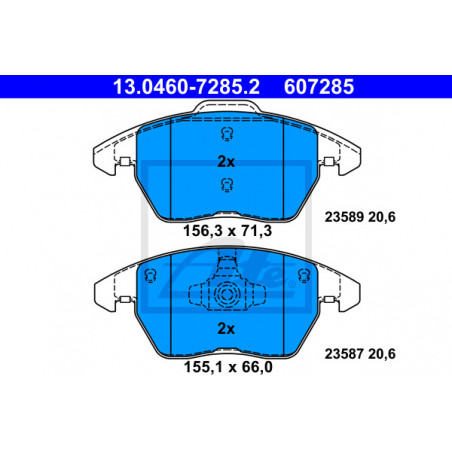 Jeu de quatre plaquettes de frein à disque ATE