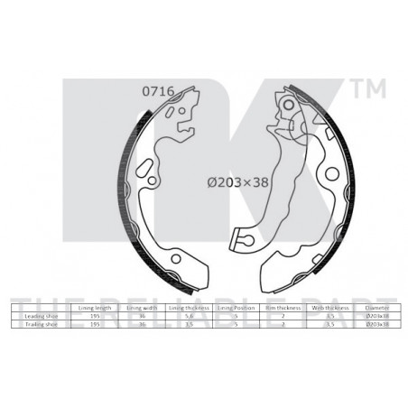 Jeu de mâchoires de frein NK