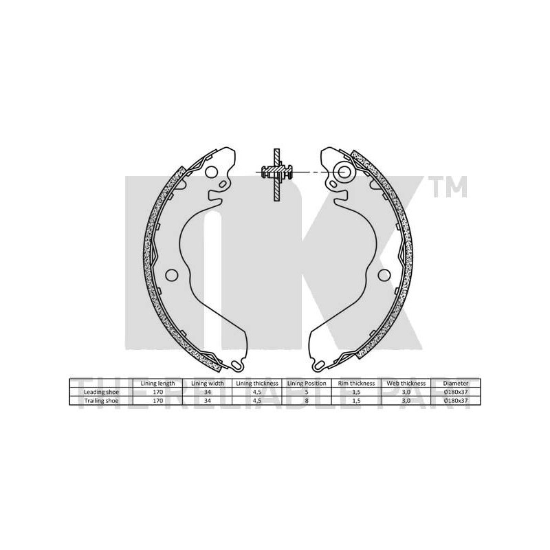 Jeu de mâchoires de frein NK