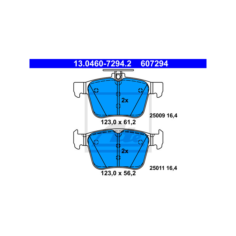 Jeu de quatre plaquettes de frein à disque ATE