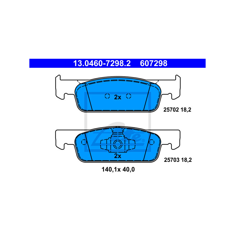 Jeu de quatre plaquettes de frein à disque ATE