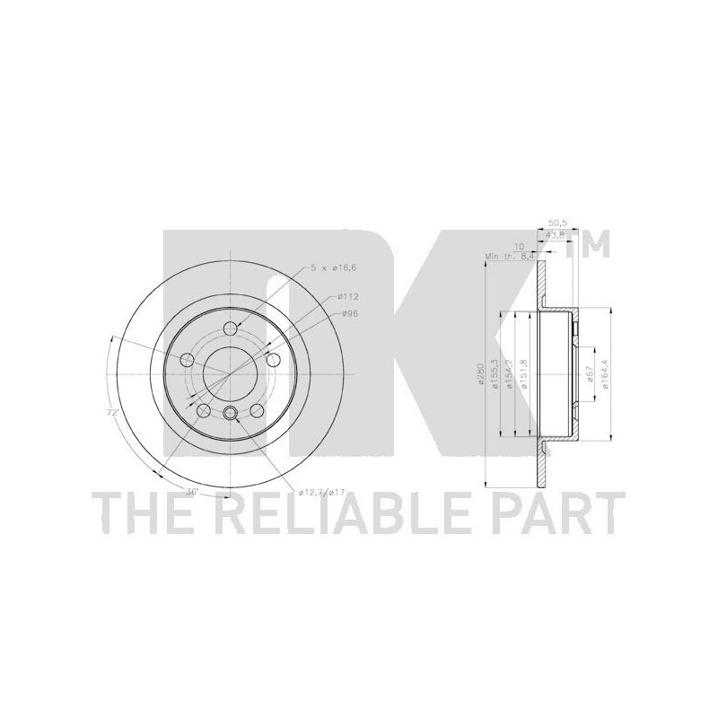 Jeu de 2 disques de frein NK