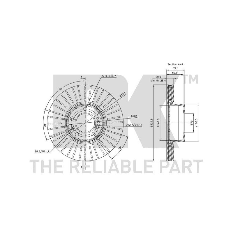 Disque de frein à l'unité NK