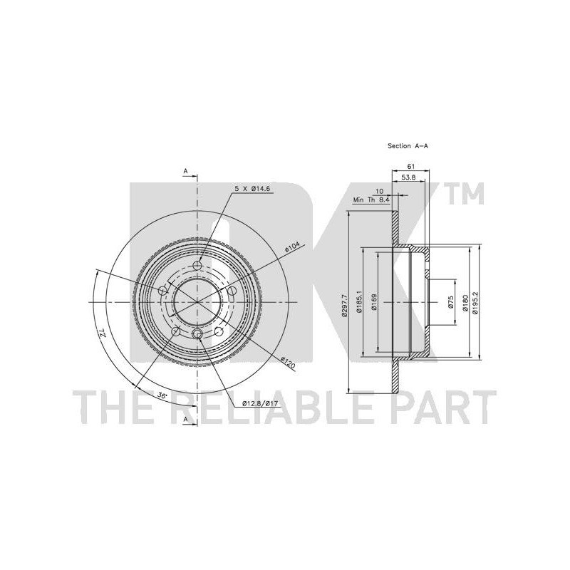 Jeu de 2 disques de frein NK