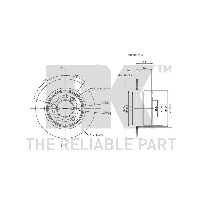 Jeu de 2 disques de frein NK