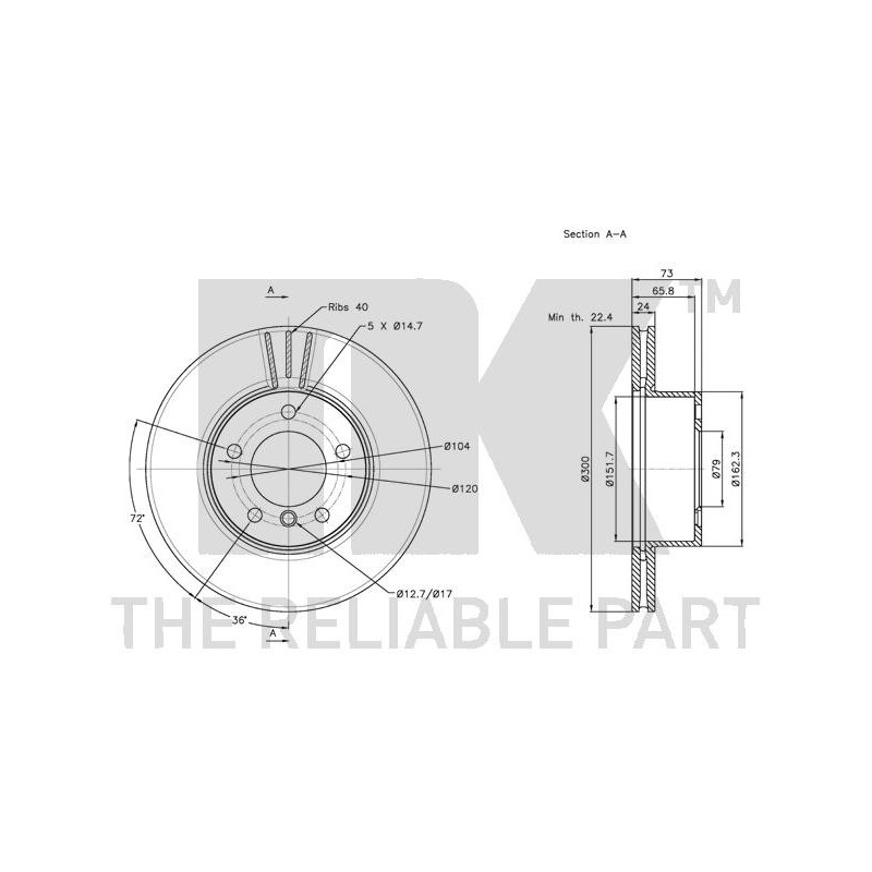 Jeu de 2 disques de frein NK