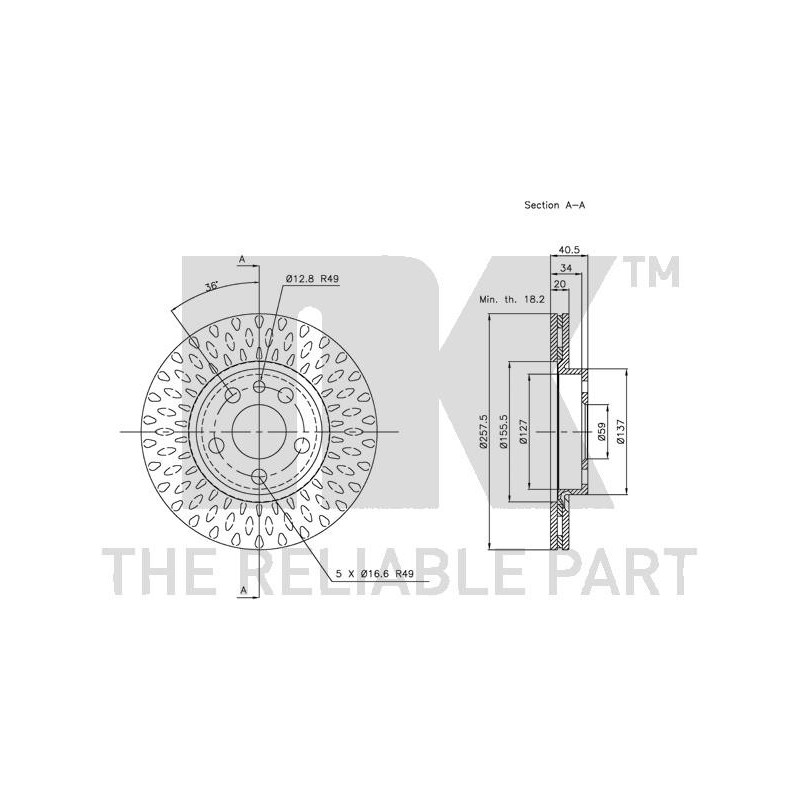 Jeu de 2 disques de frein NK