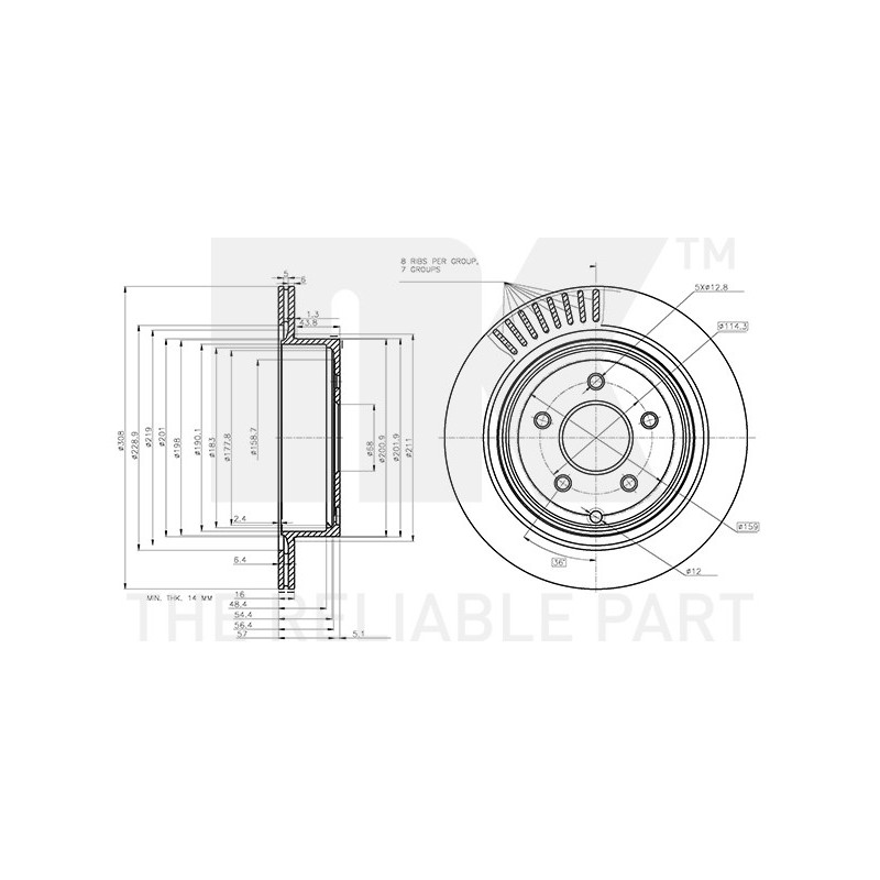 Jeu de 2 disques de frein NK