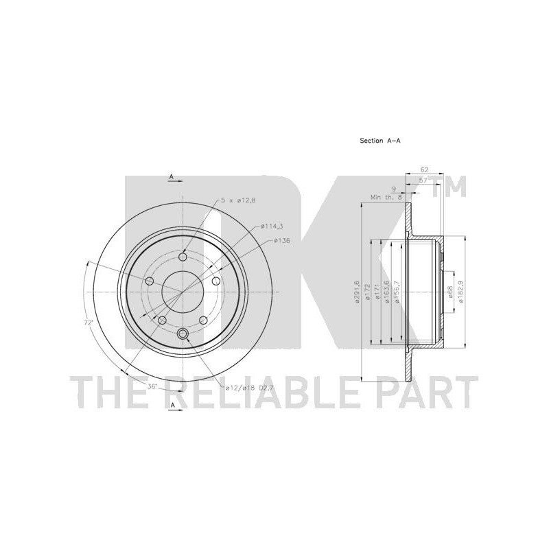 Jeu de 2 disques de frein NK