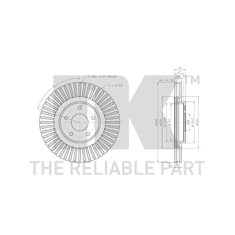 Disque de frein à l'unité NK
