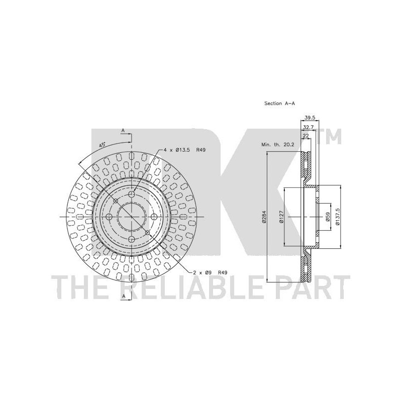 Jeu de 2 disques de frein NK