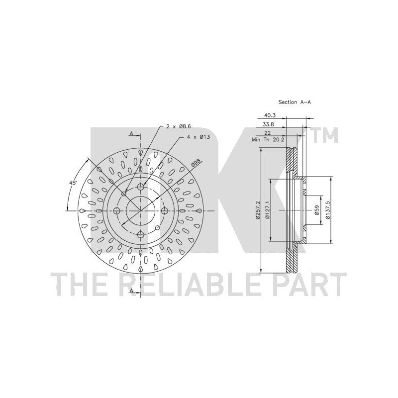 Jeu de 2 disques de frein NK