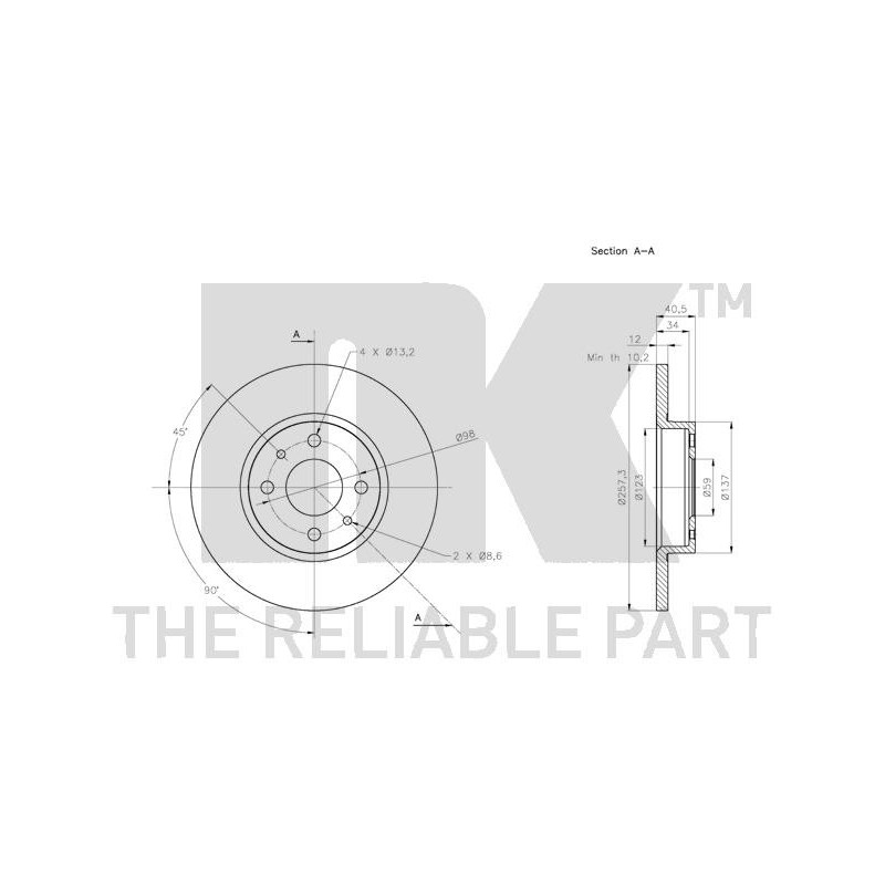 Jeu de 2 disques de frein NK
