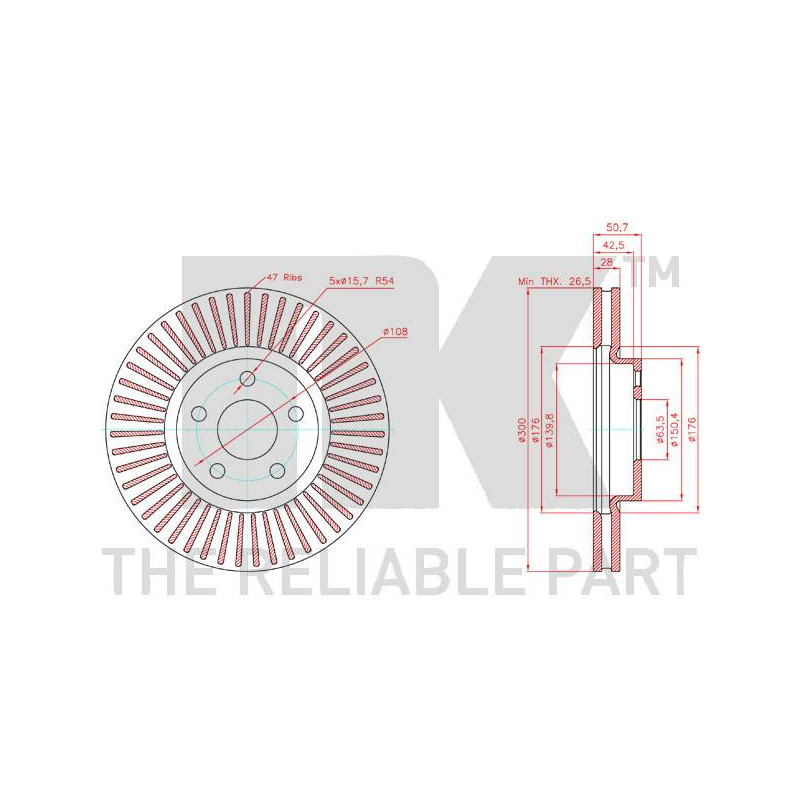 Jeu de 2 disques de frein NK