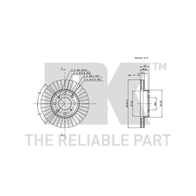 Jeu de 2 disques de frein NK