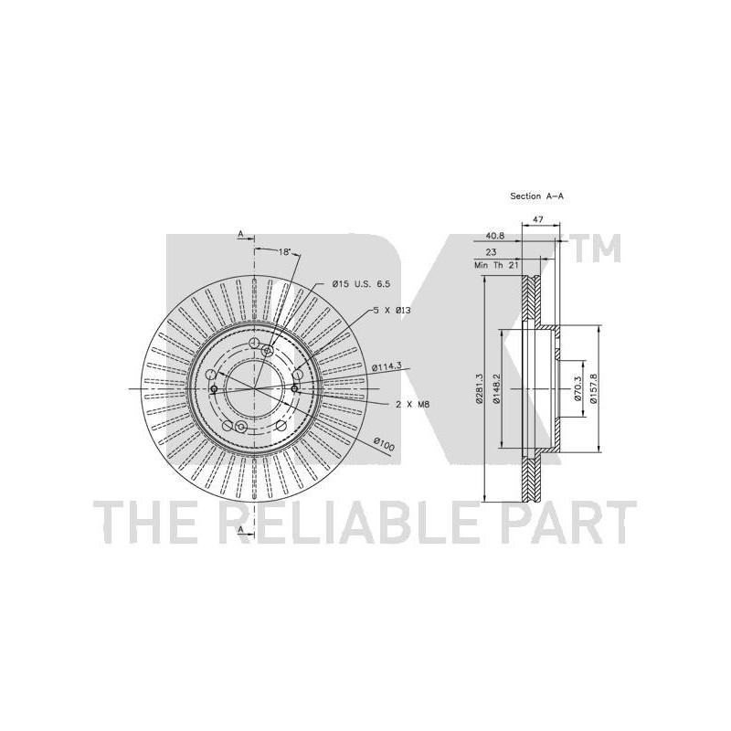 Jeu de 2 disques de frein NK