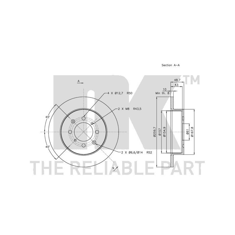 Jeu de 2 disques de frein NK