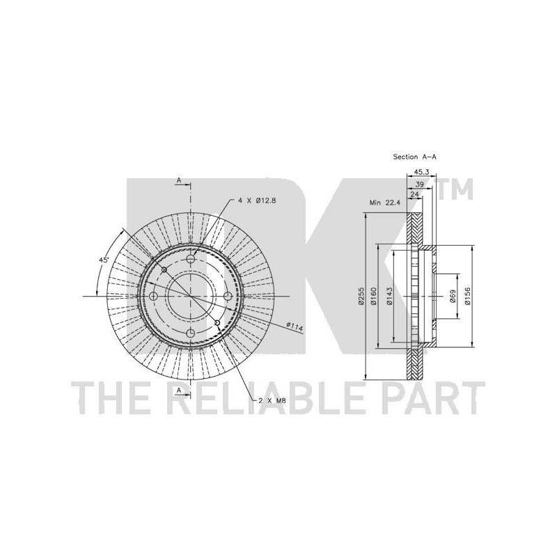 Jeu de 2 disques de frein NK